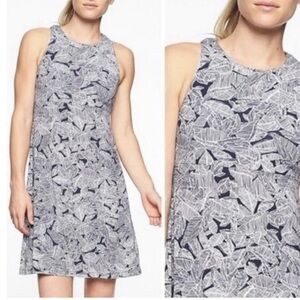 Athleta Blue Tank Santorini Athletic Palm Midi Dress Small